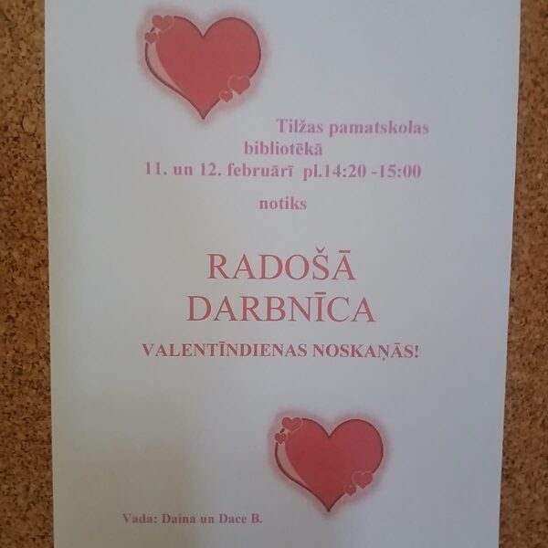 Rdošā darbnīca gaidot Valentīndienu
