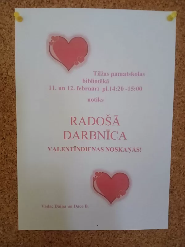 Rdošā darbnīca gaidot Valentīndienu