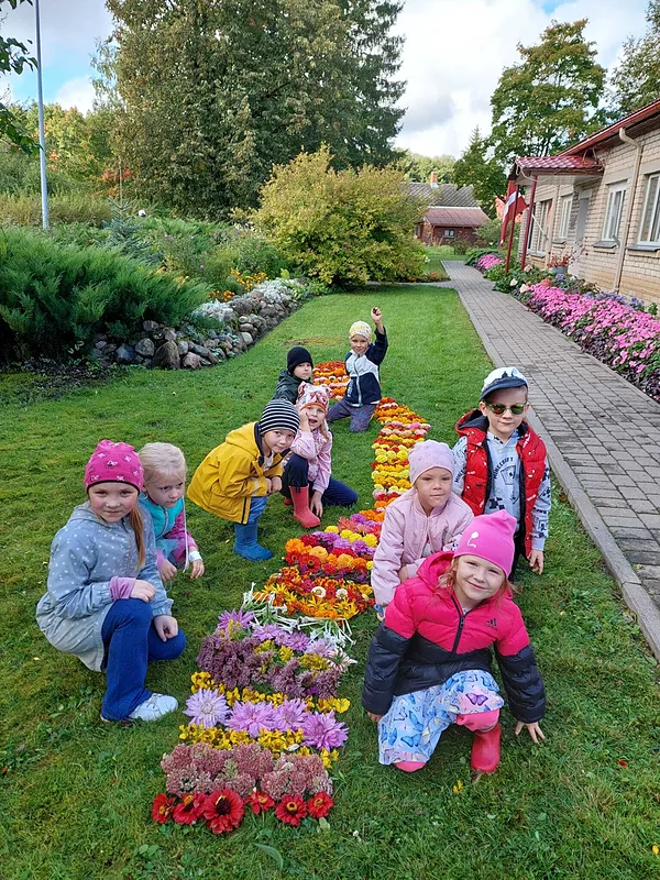 Ziedu paklājs mūsu pagalmā.
