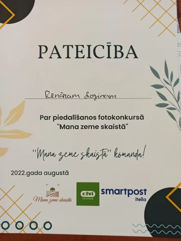 Foto konkurss "Mana zeme skaistā"